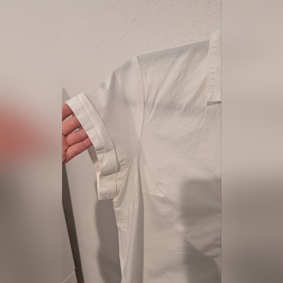 J. Crew Quarter Button Polo Cotton White Shirt - Picture 4 of 5